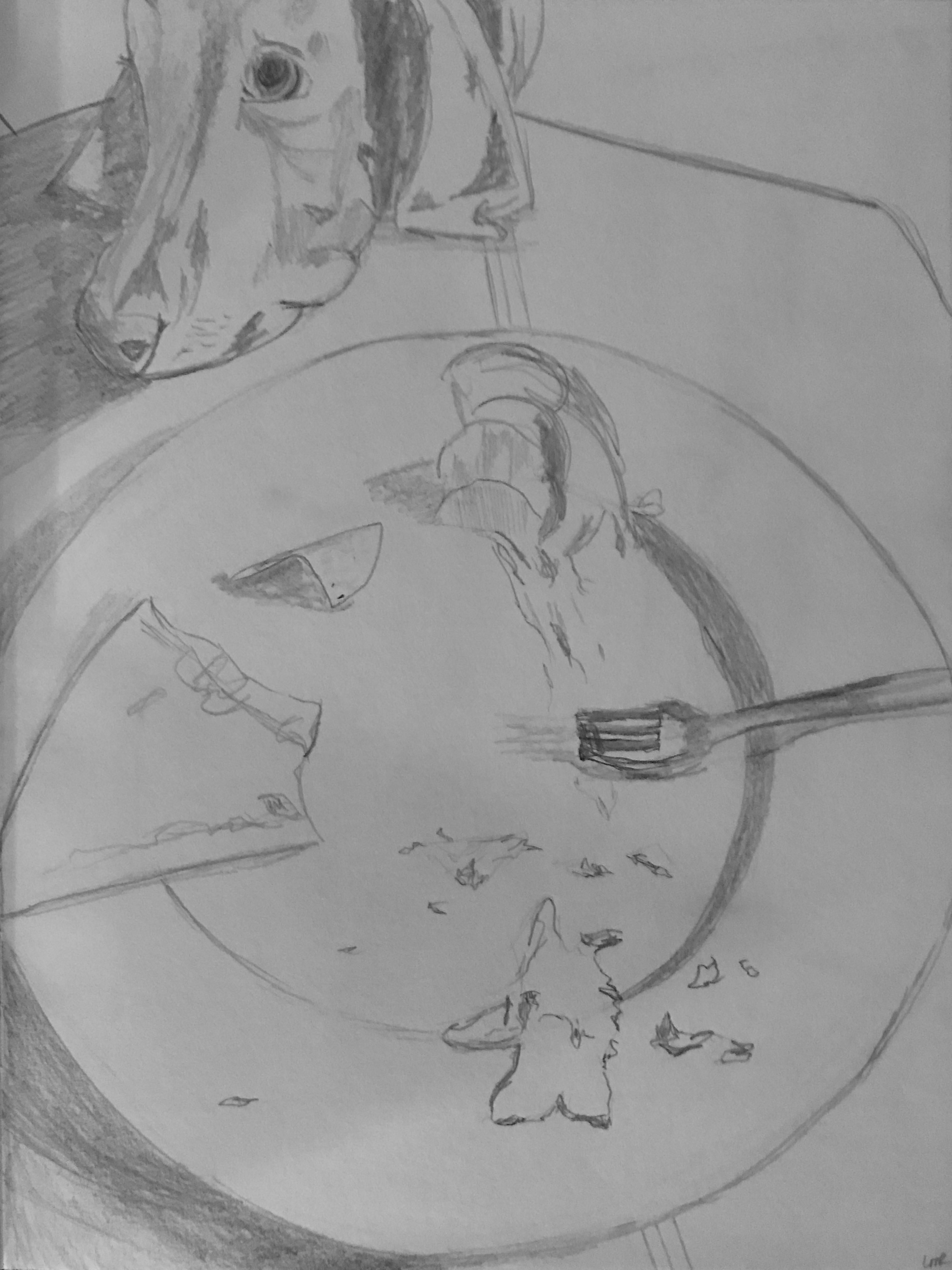 <em>Please...</em><br>Pencil on Sketchbook Paper<br>14 in x 12 in