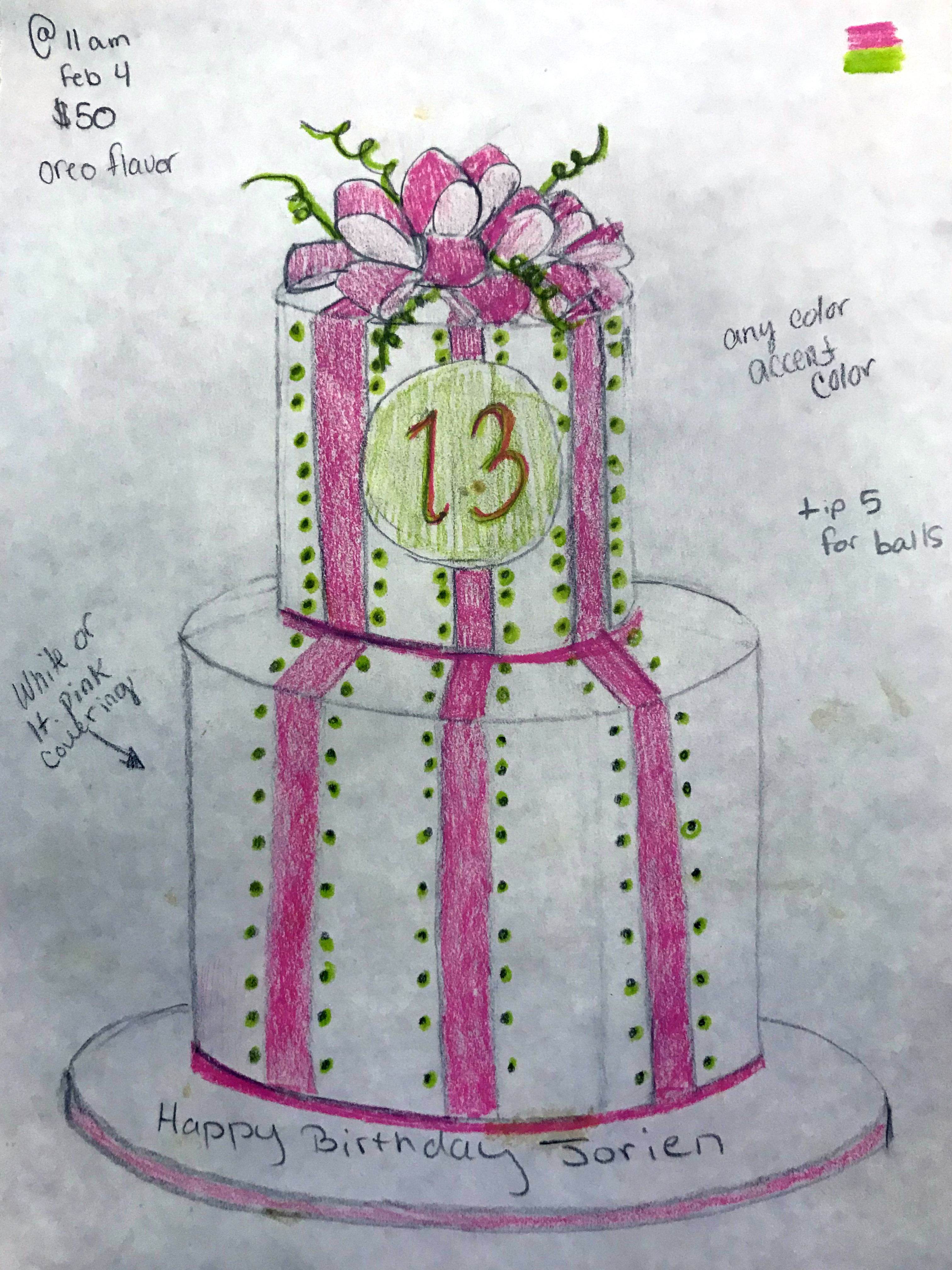 Present Cake Sketch