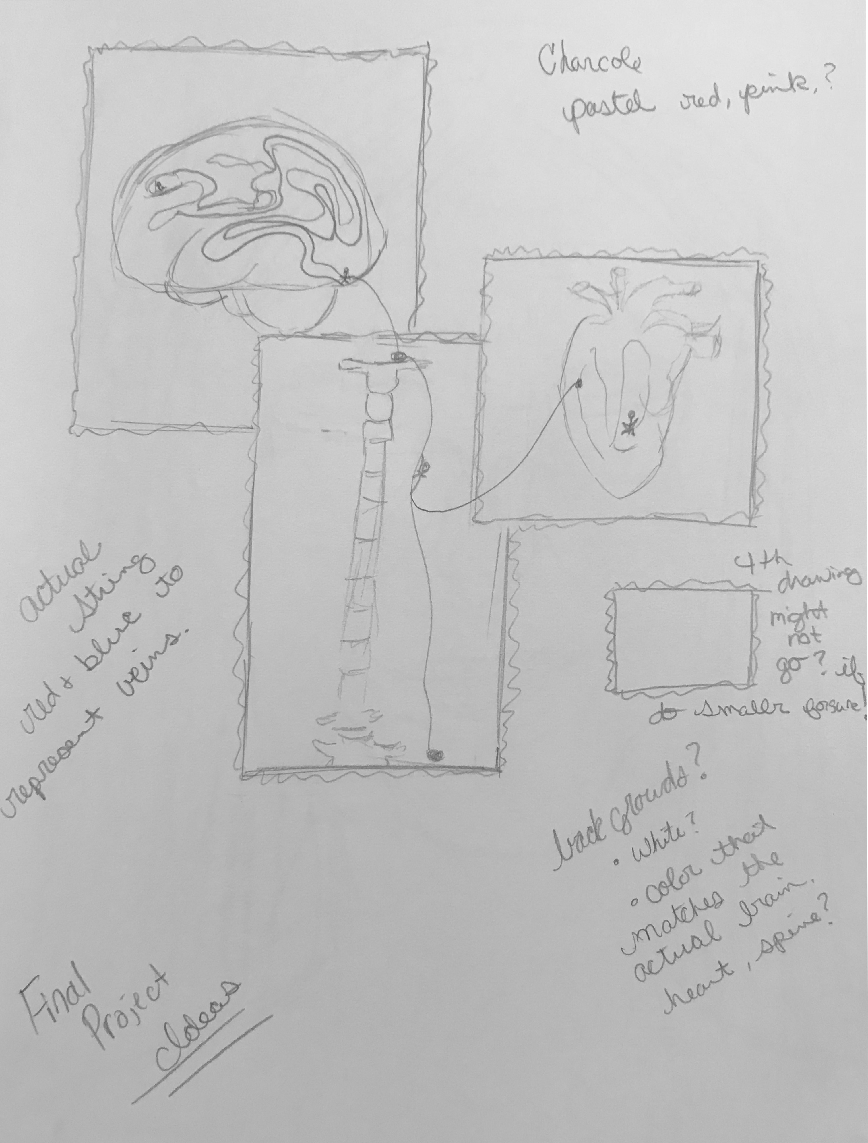 <em>Not on the Same Page Sketch</em><br>From the Head Heart Series<br>Pencil on Sketchbook Paper<br>14 in x 12 in